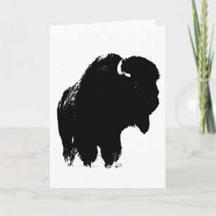 Pop-Art Büffel Bison Silhouette Karte