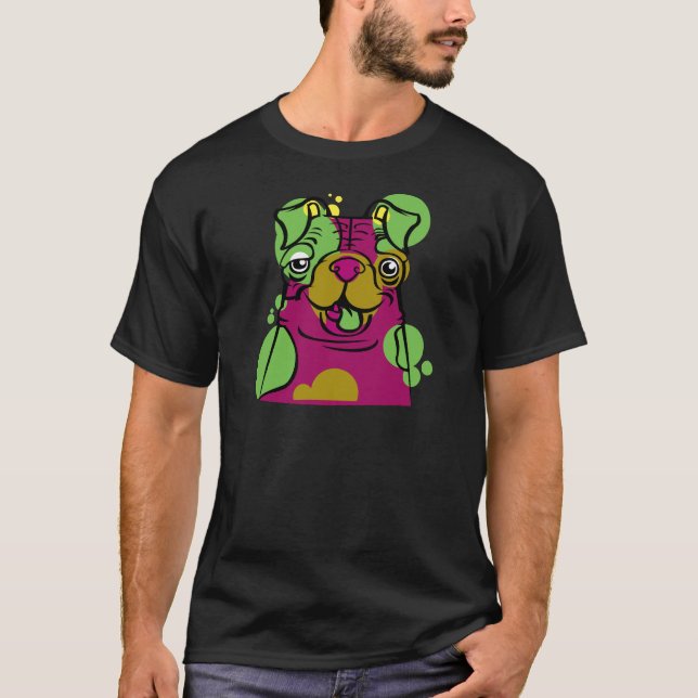 Pop Art Bulldog T-Shirt (Vorderseite)
