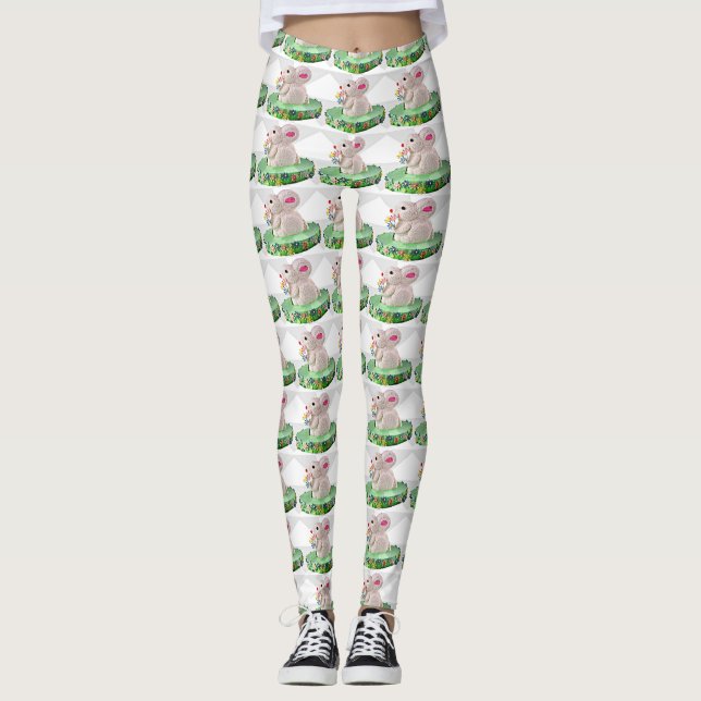 Pop Art Bunny Cake Leggings (Vorderseite)