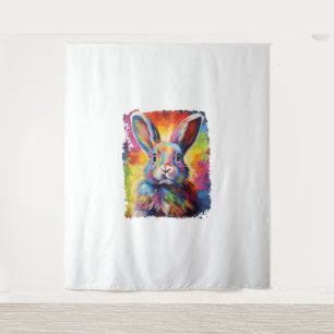 Pop Art Bunny Rabbit Wandteppich