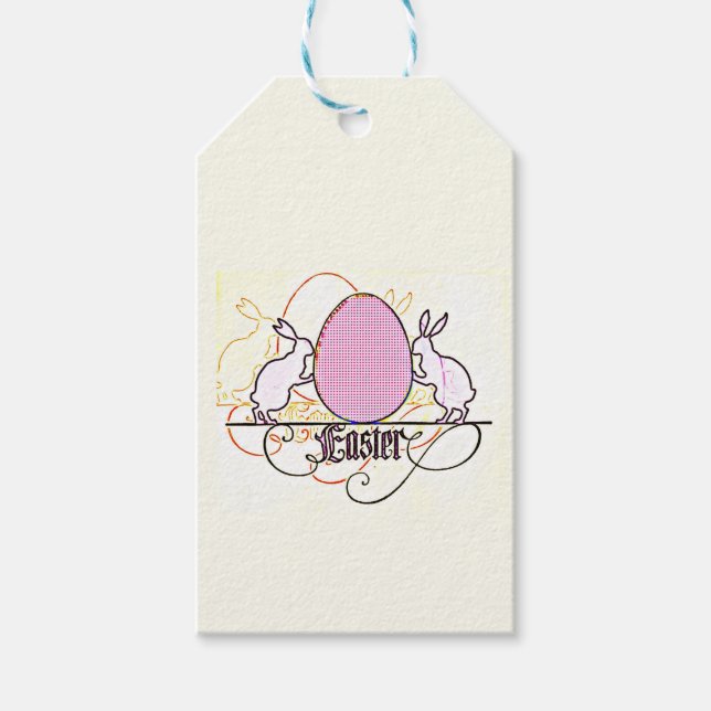 Pop Art Bunny Silhouttes Geschenkanhänger (Vorderseite)