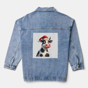 Pop-Art-Bunte-Kuh-Weihnachten-T-Shirt (1) Jeansjacke