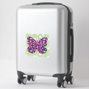 Pop Art Butterfly auf Vintagem Aufkleber