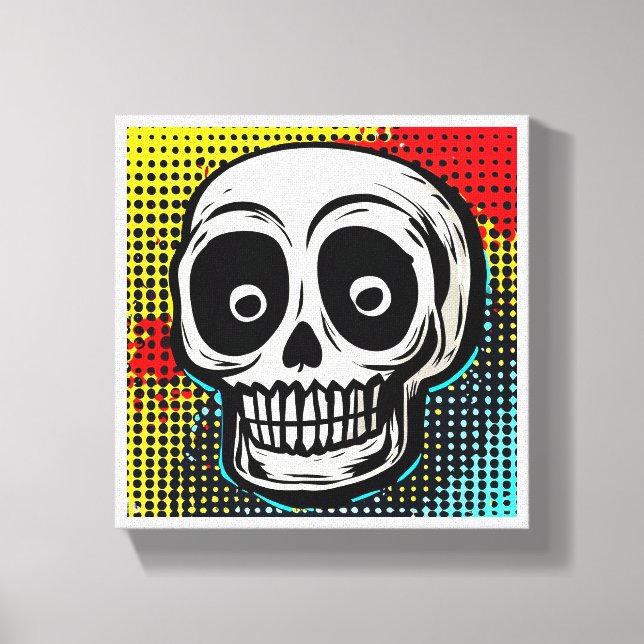 "Pop Art Calavera: Eine zeitgenössische Drehung Leinwanddruck (Vorderseite)