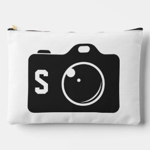 Pop Art Camera Black/White Monogram Zubehörtasche