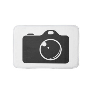 Pop Art Camera Schwarz/Weiß Badematte