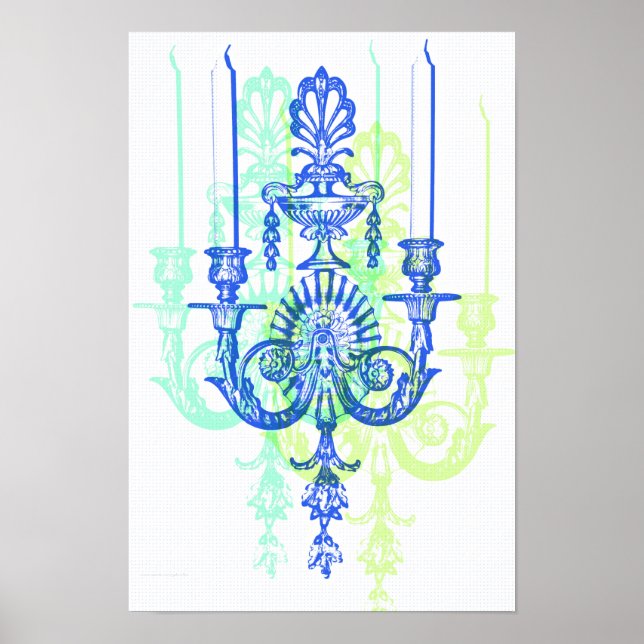 Pop Art Candle Sconi Vintage Art Art zu drucken Poster (Vorne)