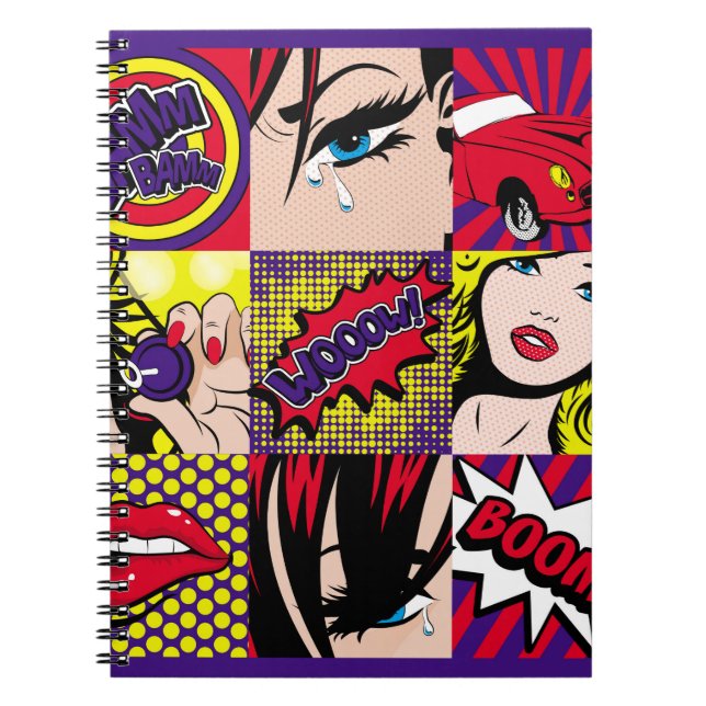 Pop Art Card Illustrationart,Pop,beautiful,Comic,d Notizblock (Vorderseite)