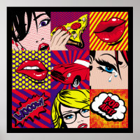 Pop Art Card Illustrationsmuster, Art,Comic,Pop,re