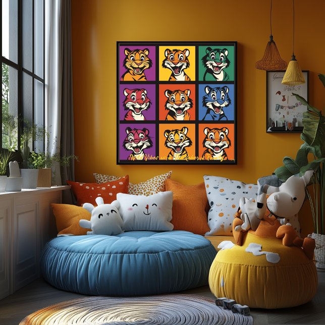 Pop Art Cartoon Tiger Grill Kunst, Dichtung und Mu Poster (Von Creator hochgeladen)