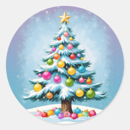 Pop Art Cartoon Weihnachten Runder Aufkleber