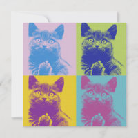 Pop Art Cat Flat Danke Karte
