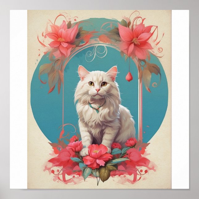 Pop Art Cat Foto Modernes Design Poster (Vorne)