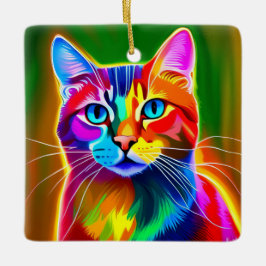 Pop Art Cat Keramikornament
