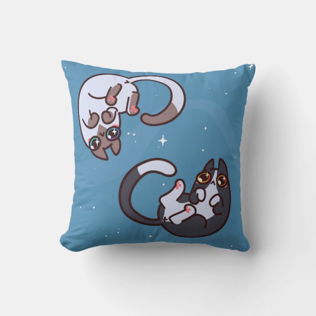 Pop Art Cat Throw Kissen (Vorderseite)