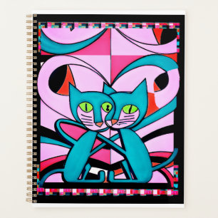 Pop Art Cats, Art Print, Maximalist Dekor Planer