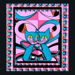Pop Art Cats, Art Print, Maximalist Dekor Poster<br><div class="desc">Genießen Sie diesen 60er Pop zwei Katzen, in Rosa, Rose und Blau. Das Hotel ist ideal für Gäste, die eine maximale Dekoration, eine Katzenwandkunst und ein Monogramm, einen Namen oder ein Foto bevorzugen. Kontaktieren Sie den Designer, um besondere Wünsche oder Hilfe zu erhalten. © Copyright 2023 P.D., Muster & Bilder...</div>