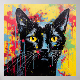 Pop Art Cats: Schwarz Poster