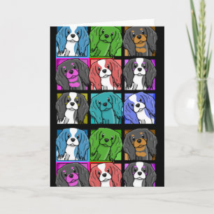 Pop Art Cavalier King Charles Spaniel Karte