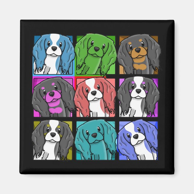 Pop Art Cavalier King Charles Spaniel Magnet (Vorne)