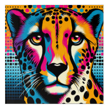 Pop Art Cheetah 12 x 12 Akronylic Art