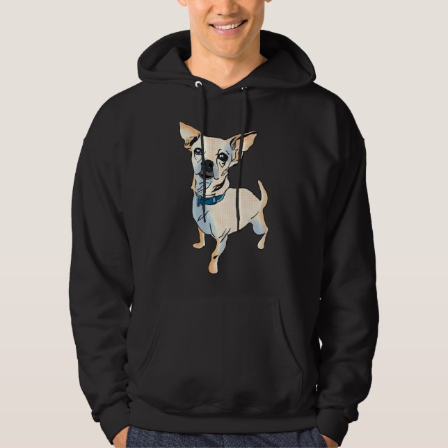 Pop Art Chihuahua Hund züchten allein Graphic Hoodie (Vorderseite)