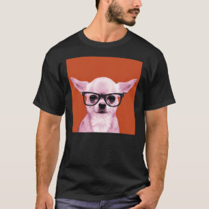 Pop Art Chihuahua in Orange Hintergrund Print Zuha T-Shirt