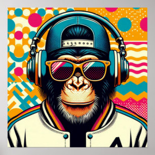 POP ART CHIMPANZEE POSTER