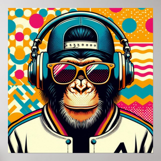 POP ART CHIMPANZEE POSTER (Vorne)