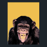 Pop Art Chimpanzee Sticken Zunge raus Poster<br><div class="desc">Digital Computer Animal Art - Uni Pop Kunst - Wilde Tiercomputer Bilder</div>