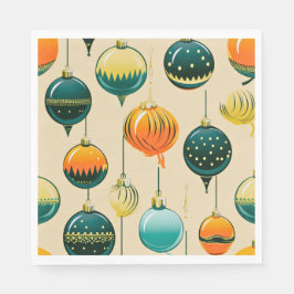 Pop Art Christmas Baubles Serviette