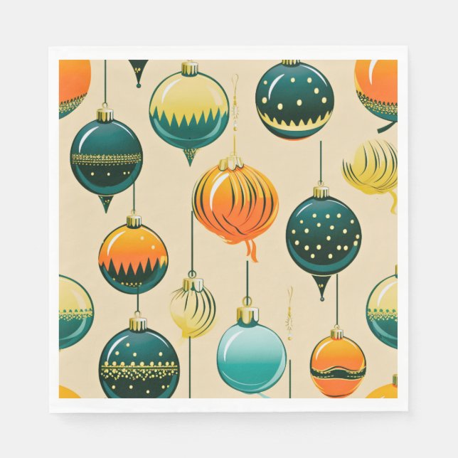 Pop Art Christmas Baubles Serviette (Vorderseite)