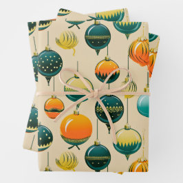 Pop Art Christmas Baubles Wrapping Paper Geschenkpapier Set