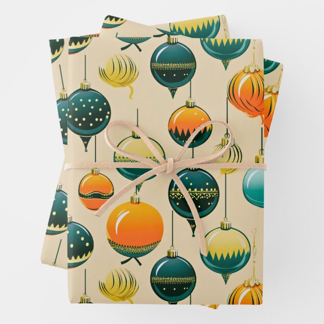 Pop Art Christmas Baubles Wrapping Paper Geschenkpapier Set (Beispiel)