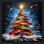Pop Art Christmas Tree Poster<br><div class="desc">Ein Pop-Kunstdesign mit einem Weihnachtsbaum</div>