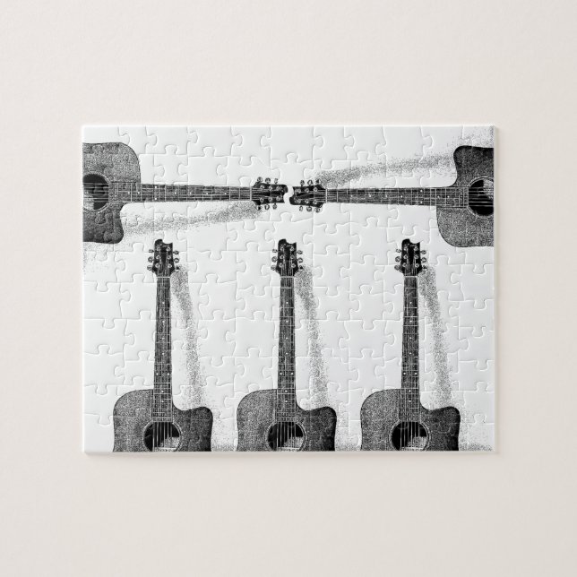 Pop Art Classic Gitarrenmalerei Illustration Puzzle (Horizontal)