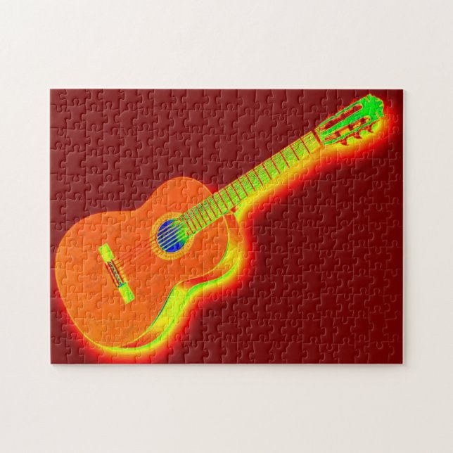 Pop Art Classic Gitarrenmalerei Illustration Puzzle (Horizontal)