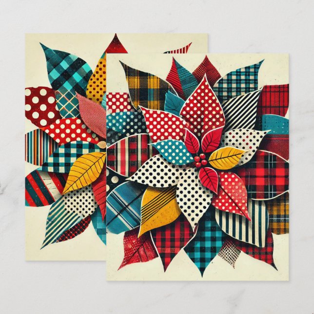 Pop Art Collage Poinsettia Scrapbook (Vorne/Hinten)