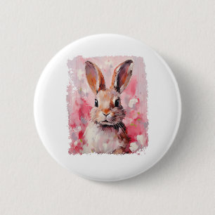 Pop Art Colorado Kaninchen Pink Button