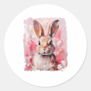 Pop Art Colorado Kaninchen Pink Runder Aufkleber