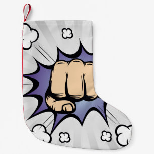 Pop Art Comic Blasen Design. Vintage Darstellung Kleiner Weihnachtsstrumpf