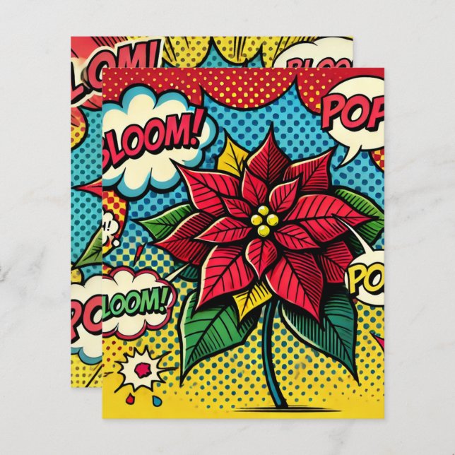 Pop Art Comic Book Poinsettia Scrapbook (Vorne/Hinten)
