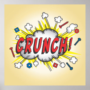 Pop Art Comic Buch inspiriert Crunch! Poster