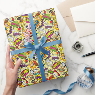 Pop Art Comic Burst Wrapping Paper Geschenkpapier