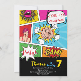 Pop Art Comic Geburtstag Einladung