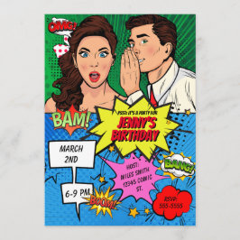Pop Art Comic Geburtstag Einladung