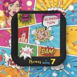 Pop Art Comic Geburtstag Pappteller