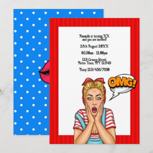 Pop-Art-Comic-Geburtstagsfeier-Einladung Einladung