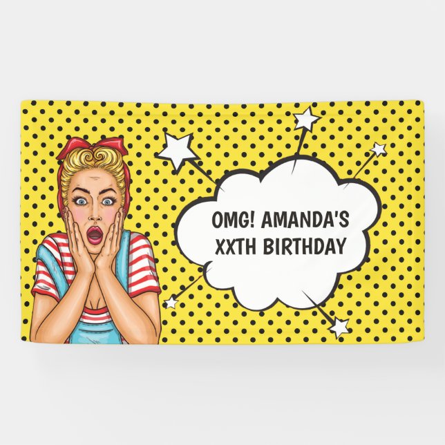 Pop Art Comic Geburtstagsparty Banner (Horizontal)