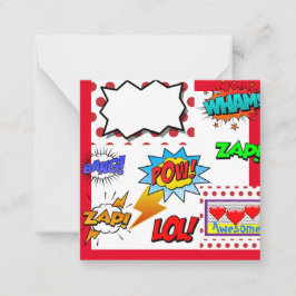 Pop Art, Comic, Mitteilungskarte